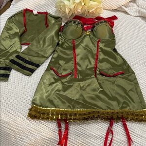 Frederick's of Hollywood Green and Red Intimate Army Set